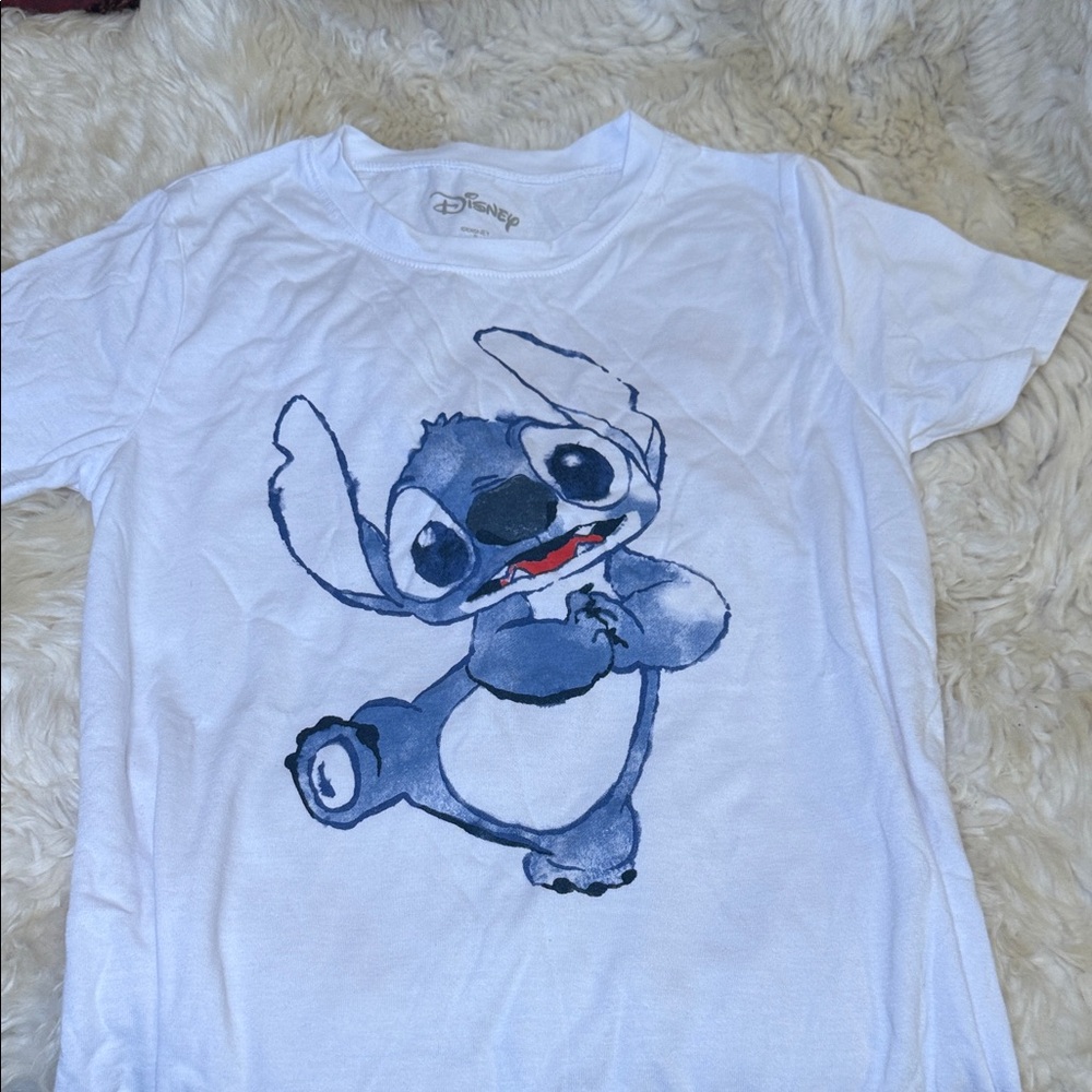 Disney Kids White and Blue Stitch Tee